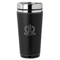 16 oz. Debossed Leatherette Sleeve w/ World Map Tumbler